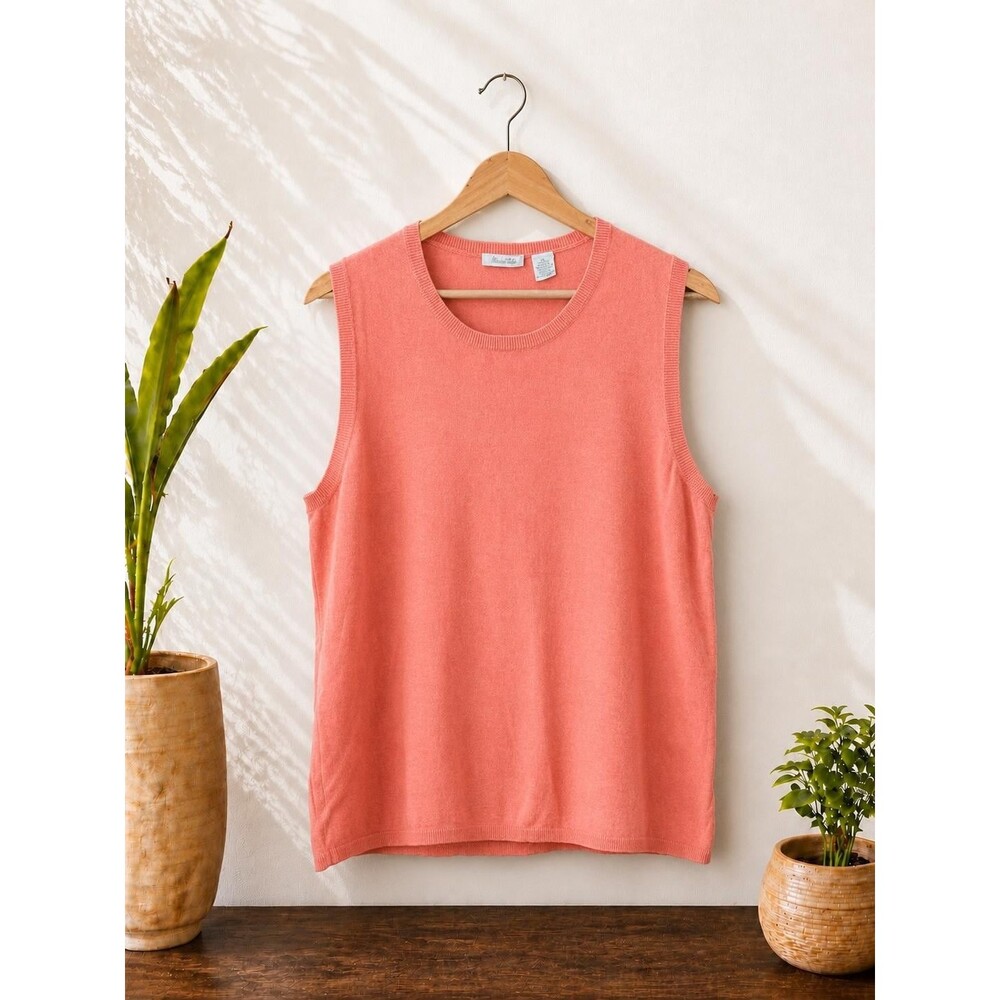 Vintage Marshall Field’s Silk Angora Blend Sleeveless Sweater Knit Tank Top XL